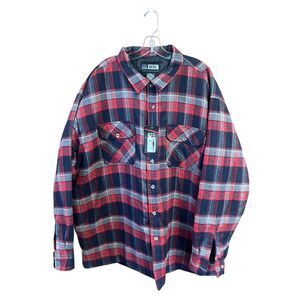 BTC Men’s Quilted Lined Flannel Plaid Shirt Sz 4X NWT